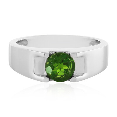 Bague en argent et Diopside de Russie