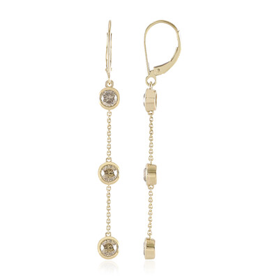 Boucles d'oreilles en or et Diamant chocolat I3