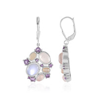 Boucles d'oreilles en argent et Pierre de Lune blanche (KM by Juwelo)