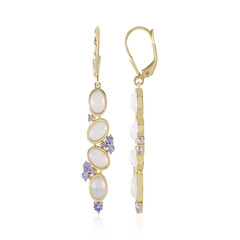 Boucles d'oreilles en argent et Pierre de Lune blanche (KM by Juwelo)