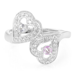 Bague en argent et Saphir parme