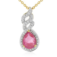 Collier en argent et Saphir rose de Madagascar