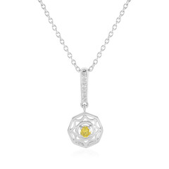 Collier en argent et Diamant jaune I2