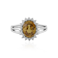 Bague en argent et Zircon jaune