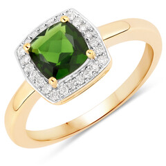 Bague en or et Diopside de Russie