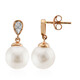 Boucles d'oreilles en or et Perle blanche de culture d'eau douce (TPC)