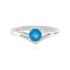 Bague en argent et Apatite bleu néon