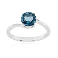 Bague en argent et Fluorite bleu pétrole