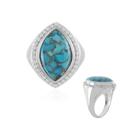 Bague en argent et Turquoise cuivrée bleue (Faszination Türkis)