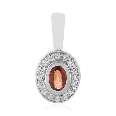 Pendentif en argent et Saphir rouge du soir