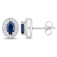 Boucles d'oreilles en argent et Saphir bleu