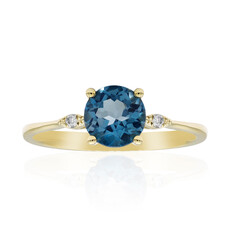 Bague en or et Topaze bleu de Londres