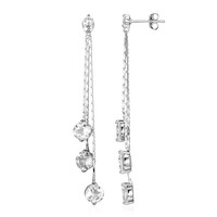 Boucles d'oreilles en argent et Topaze blanche