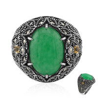 Bague en argent et Agate verte (Annette classic)