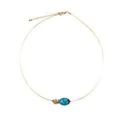 Collier en acier inoxydable et Turquoise