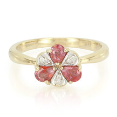 Bague en or et Saphir Padparadscha non chauffé