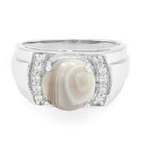 Bague pour homme en argent et Agate du Botswana