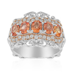 Bague en argent et Saphir Padparadscha (Dallas Prince Designs)