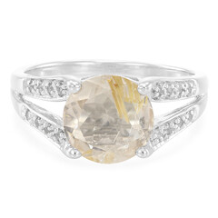 Bague en argent et Quartz rutile (Cheveux de Vénus)