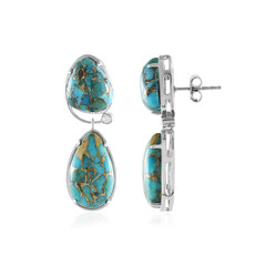 Boucles d'oreilles en argent et Turquoise bleue cuivrée de Mohave (Faszination Türkis)