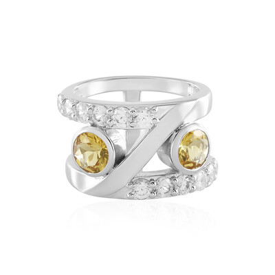 Bague en argent et Béryl jaune (de Melo)