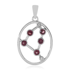 Pendentif en argent et Grenat Rhodolite (capricorne)