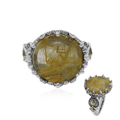 Bague en argent et Quartz rutile (Cheveux de Vénus) (Annette classic)