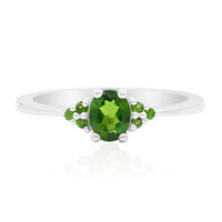 Bague en argent et Diopside de Russie