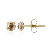 Boucles d'oreilles en or et Diamant champagne I2