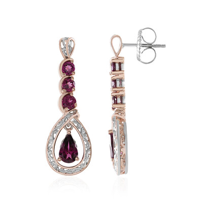 Boucles d'oreilles en argent et Grenat Rhodolite (Gems en Vogue)