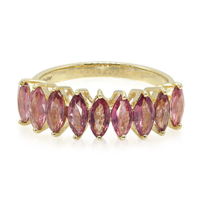 Bague en or et Saphir Padparadscha non chauffé