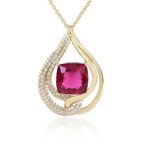 Collier en or et Rubellite AAA du Brésil (de Melo)