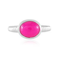 Bague en argent et Calcedoine framboise