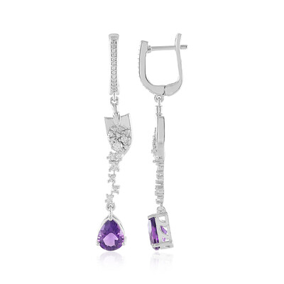 Boucles d'oreilles en argent et Améthyste de Sibérie