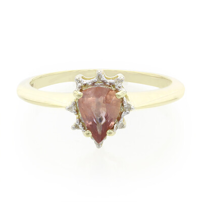 Bague en or et Saphir Padparadscha non chauffé