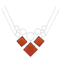 Collier en argent et Agate orange