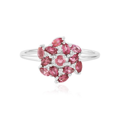 Bague en argent et Tourmaline rose du Brésil