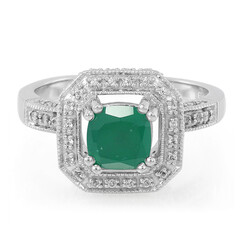 Bague en argent et Calcédoine verte