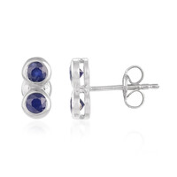 Boucles d'oreilles en argent et Saphir bleu