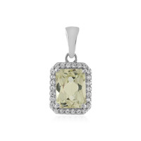 Pendentif en argent et Kunzite jaune canari