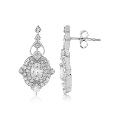 Boucles d'oreilles en argent et Saphir blanc