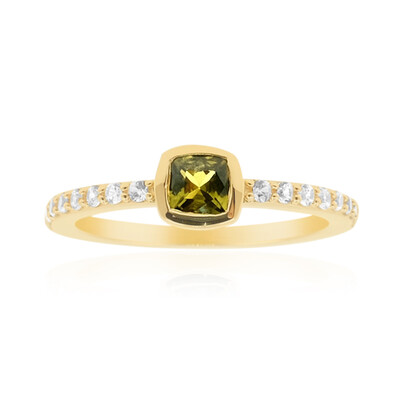 Bague en argent et Vésuvianite