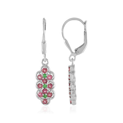 Boucles d'oreilles en argent et Tourmaline rose du Nigéria