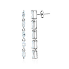 Boucles d'oreilles en argent et Topaze bleu ciel