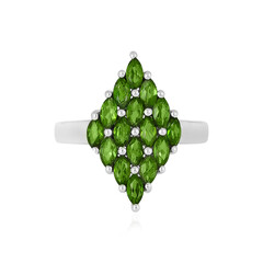 Bague en argent et Diopside de Russie