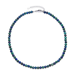 Collier en argent et Azurite-Malachite