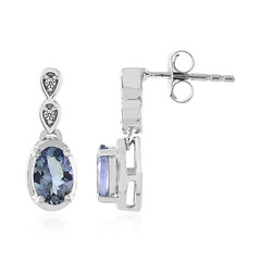 Boucles d'oreilles en argent et Tanzanite non chauffée