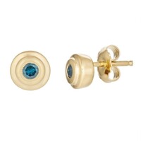 Boucles d'oreilles en argent et Diamant bleu I2