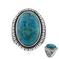 Bague en argent et Turquoise bleue de Mohavie (Art of Nature)