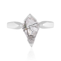 Bague en argent et Quartz rutile noir